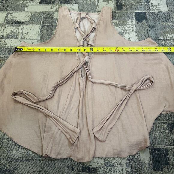 Free People Intimately Women Tops Blouse Small Criss Cross Cami Beige Sleeveless - Picture 4 of 9